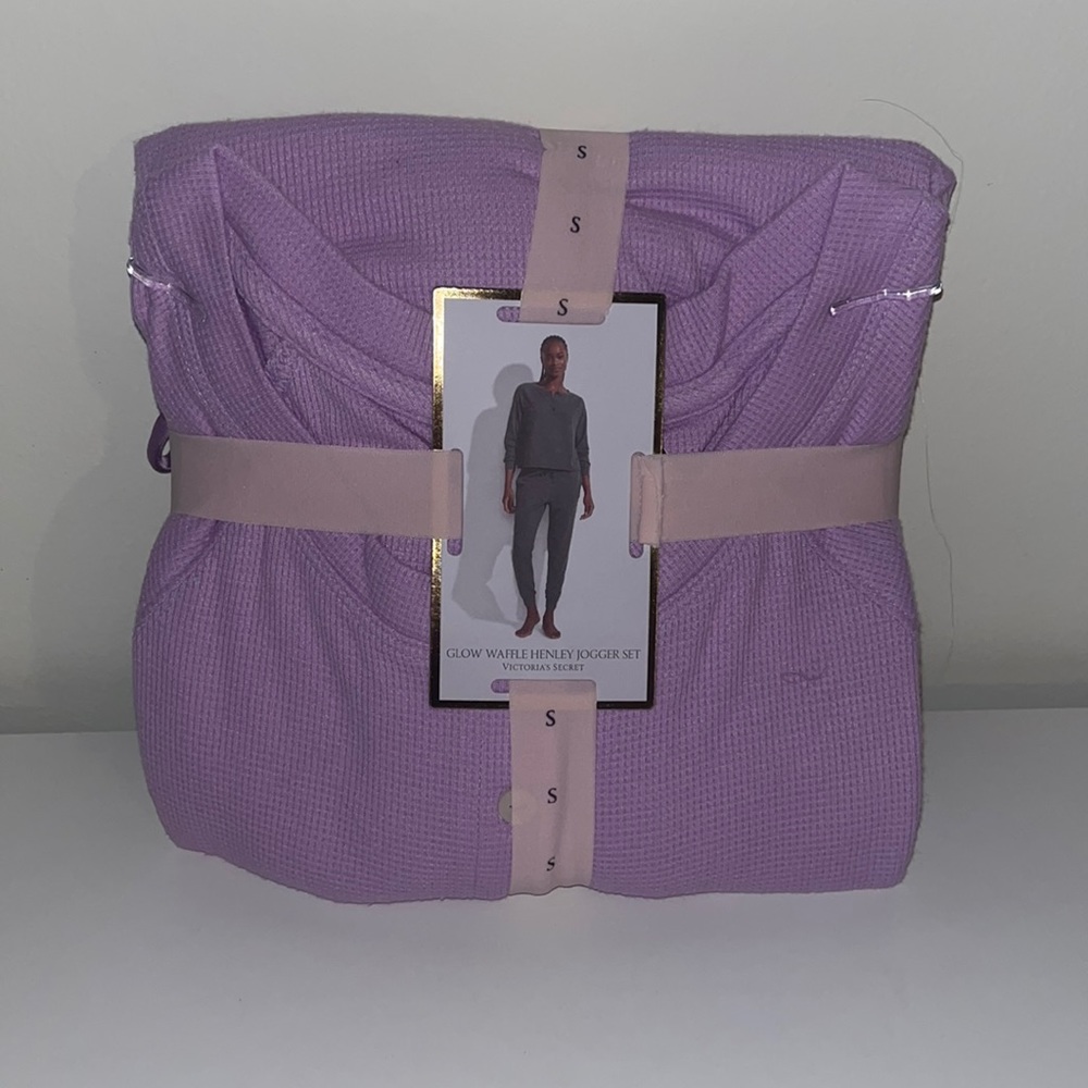 Victoria Secret Glow Waffle Henley Jogger Set